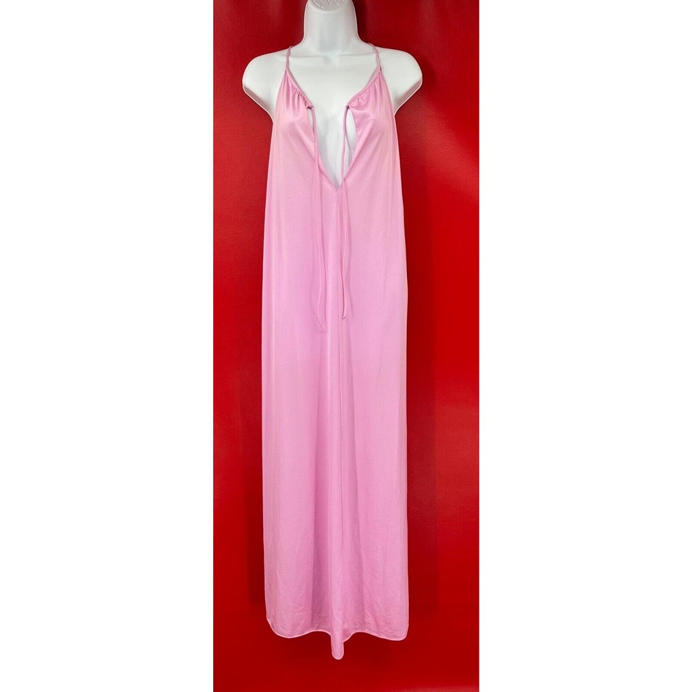 Vintage Ralph Montenero For Blanche Pink 100% Nylon Nightgown Sz Small Made USA